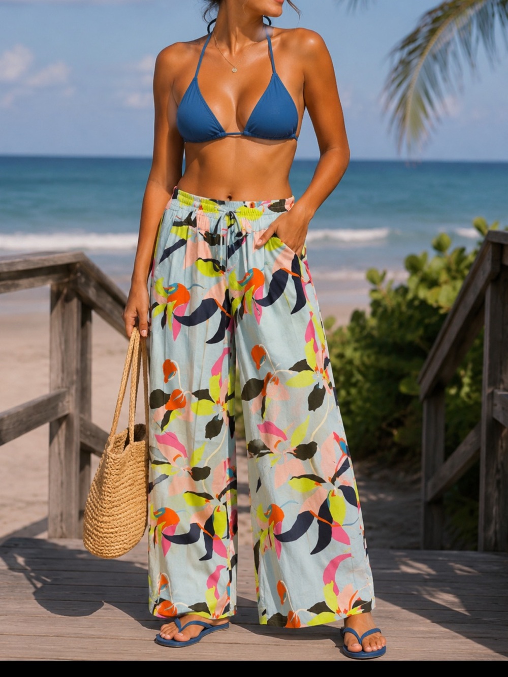 a new day Multicolor Floral Wide-Leg Pants